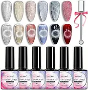 Cat Eye UV Gel Nail Polish 9D Cat Magnet Eye Gel Set Cat Eye Nail Polish UV Nail Manicure Black Base Required MAOYAN