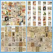 100 Pcs Vintage Retro Stamp Tickets Newspaper Magazine Art Poster Motor Girls Aesthetic Waterprof Vinyl Stickers Sticker for Bottle Laptop Skateboard Luggage Suitcases (85pcs Retro Newspaper Poster)
