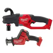 Milwaukee Hole Hawg Right Angle Drill 7/16" + Hackzall Saw 18V Li-Ion Brushless