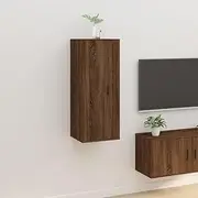 Wall Mounted Floating TV Cabinet, Brown Oak Finish, 40x34.5x100 cm, Space Saving Entertainment Console Unit