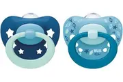 NUK: Signature Silicone Soother - 6-18mths Blue (2 Pack)