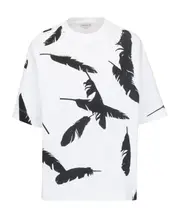 Alexander McQueen Feather Prined Oversized T-Shirt IT40,IT42,IT38 White