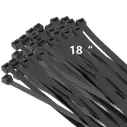 100PCS 18 inch Black Zip Ties 120LBS Tensile Strength Self-Locking heavy duty...