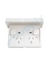 Transco IP53 Double Power Point 10A Flush Mount Weatherproof P2WS15