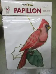 Papillon Capiz Shell Cardinal Ornament Suncatcher