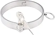 BDSM Stainless Steel Bondage Collar Sex, Metal Choker Collar O-Ring Restraint System with Lock and Key SM Sex Toys for Men Women Couples