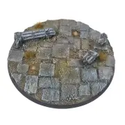 90mm Painted Miniatures Base - RUINED TEMPLE - Warhammer 40K, DnD & RPG