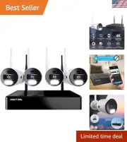 Night Owl 10 Channel Bluetooth Video Home Security Camera System with 4 Wi-Fi...