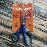Fiskars SoftGrip Big Kids Scissors 6" Blue Zebra Stripe School Supply New In Pkg
