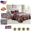 Elegant King/California King Reversible Patchwork Bedspread in Grey and Charcoal