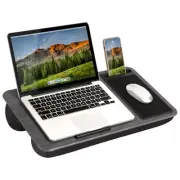 Home Office Pro Lap Desk with Wrist Rest, Mouse Pad, and Phone Holder - Gray ...