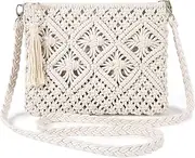 [BAYUIHON] Women's Small Straw Beach Bag Summer Vintage Handmade Shoulder Bag, Bohemian Shoulder Bags Bag for Women Travel Holiday