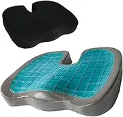 Lakurasu Chair Pad, Gel Cushion, Memory Foam, Bamboo Charcoal, Deodorizing Effect, Uneven Fit, Supervised by Chiropractors, Cover, Anti-Slip, 17.7 x 13.8 inches (45 x 35 cm)