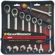 Gearwrench 9543 - Combination Ratchet Wrench Set 8 Piece Metric Reversible