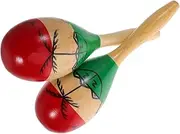 HAMPPLIES Interactive Boys and Girls Music Toys 2pcs Wooden Maracas Rattles Safe Percussion Instruments