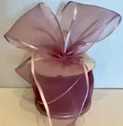 Offray Arabesque Wired Ribbon Sheer Satin Edge Icy Pink W 3 Inches 5 Yards