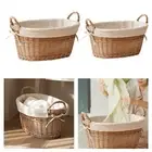 Wicker Laundry Basket Handcraft Dirty Clothes Bag for Toys Hotel Apartment