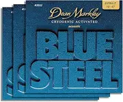 Dean Markley 2032 Blue Steel Acoustic Guitar Strings 10-47 Extra Light Gauge, Cryogenically Processed Steel Guitar Strings for Longer Life, Superior Tone Performance & Tuning Stability - PACK OF 3