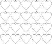 SEWACC 20pcs Heart Pendant Border Jewelry Making Supplies Love Necklace Resin Necklace Pendant Mold Heart Open Bezel Charms Open Back Bezel Diy Bead Tray Decorations Heart-shaped Alloy