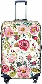 [pvinnk] flower leaf Print Protective Luggage Cover Elastic Washable Suitcase Travel Gear Protector, White, X-Large