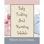BABY FEEDING AND NURSING SCHEDULE - WRITE IN JOURNAL - TIME, NOTES, DIAPERS - CREAM BROWN PASTELS PINK BLUE ABSTRACT