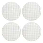 Plastic Mesh Canvas Sheet 17.5cm/ 6.8" White Round Blank Canvas, Pack of 4