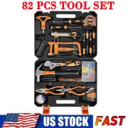 82pcs Hand Tool Set Mechanics Kit Wrench Socket Household Repair Tools With Case