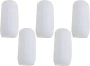 Mini Skater 5pcs Silicone Travel Bottle Cover Reusable Elastic Sleeve Fit Standard Toiletry Container Stretching Bottle Lid Cap for Luggage Bag Suitcase Prevent Leakage Solution, White, Soft