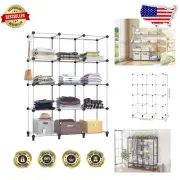 Stylish 12-Cube Storage Organizer - Lightweight and Portable for Home or Office
