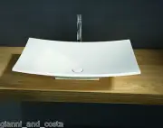 Bathroom Above Counter Top Basin - stone - Solid Surface White Matt Finish