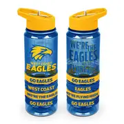 West Coast Eagles AFL Tritan Drink Water Bottle with Wrist Bands