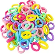 Hanyousheng 100 Pcs Girls Hair Bands, Baby Hair Bobbles, Colored Soft Small Toddler Hair Ties, Tiny Ponytail Holders Seamless girls hairbands for Baby Girls, Small Hair Bands for Toddlers
