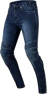 [OZONE MOTO] Hornet II Men's Motorcycle Jeans, Aramid Fibre Lining, Knee Protectors, Flexible Inserts, Slim Fit Blue