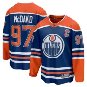Connor McDavid #97 Captain Hockey Jersey -Edmonton Oilers-Blue & Orange-IN STOCK