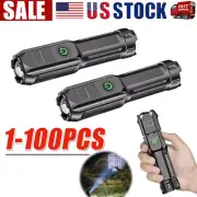 Rechargeable 990000LM LED Flashlight Tactical Police Super Bright Torch Zoomable