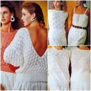 1980s Suntop Backless Bobbles Summer Crepe 5 Ply Panda 9SR1 Knitting Pattern