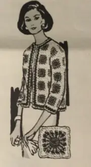 577 Vintage Granny Square Jacket Pattern to Crochet (Reproduction) 32-46