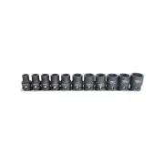 SP Tools 11Pcs 1/2" Drive Impact Socket Rail Set - 6 Point Metric Cr-Mo Steel