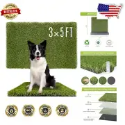 Versatile 3x5 FT Synthetic Turf Mat for Dogs - Indoor/Outdoor Use & Easy Care