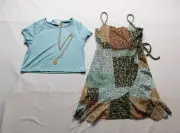 Rare Editions Girls Accessory & 2-Piece Patchwork Dress Set CA4 Blue Size 10 NWT