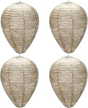 4 Pack Wasp Nest Decoy, Hanging Wasp Deterrent for Hornets Natural Wasp Repellent Wasp Trap Fake Wasp Nest Bee for Home and Garden Outdoors Deterrent for Hornets Yellow Jackets