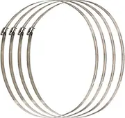 4 Pieces Large Size Metal Hose Clips 500mm / 19.7inch Stainless Steel Duct Clamps Hose Clamp Pipe Clamps Adjustable Ducting Clamps for Securing Hoses and Pipes Tube