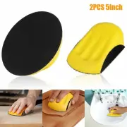 2pcs 5" Mouse Hand Block Polishing Disc Hook and Loop Sanding Pad Grinding Disc