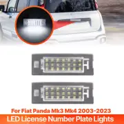 2pcs Clear LED License Plate Lights Lamps For Fiat Panda Mk3 Mk4 2003-2023 (for: Fiat)