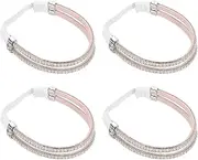 [uxcell] 2 Pairs High Heels Shoe Straps Detachable Elastic Heel Strap for Women High Heels Sandals Slippers Loose Shoes Anti-Loose, Rhinestone