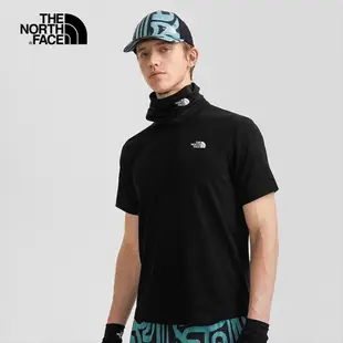 The North Face北面男款黑色吸濕排汗胸前LOGO短袖T恤｜7WCJJK3