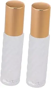 DECORNIJIA 10pcs Glass Roller Bottles for Essential Oils Makeup Perfume Rhombus Grain Refillable Containers for Home Travel Smooth Glass