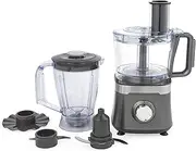 [Salter] EK5115GUNMETAL 2-In-1 Food Processor and Blender - 800W, 1.5L Bowl, 1.4L Blender Jug, Emulsifying, Dough and Chopping Blades, Slicing and Grating Discs, 2 Speeds & Pulse Function, Cosmos Grey