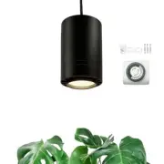 Hanging Grow Light 40W Large, Full Spectrum Warm White Color, with Timer, Black