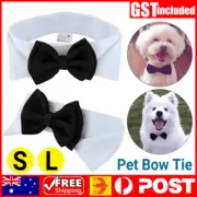 Dog Pet Bow Tie Party Tuxedo Neck Tie Collar Black Red Cotton XS/S/L/XL/XXL AU
